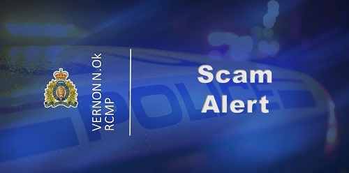 stock image blue background scam alert in text