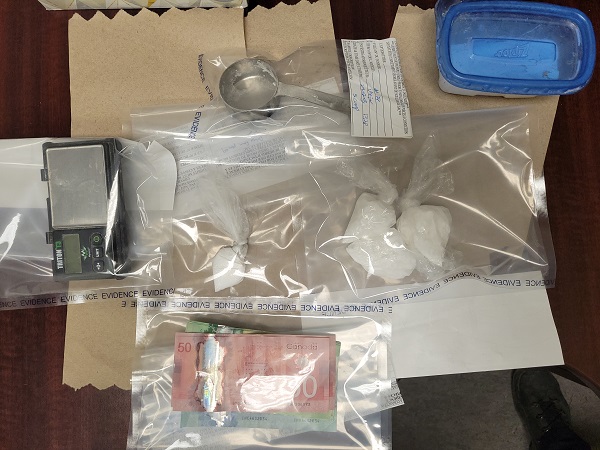 Suspected Methamphetamine, Fentanyl, Canadian cash and drug paraphernalia